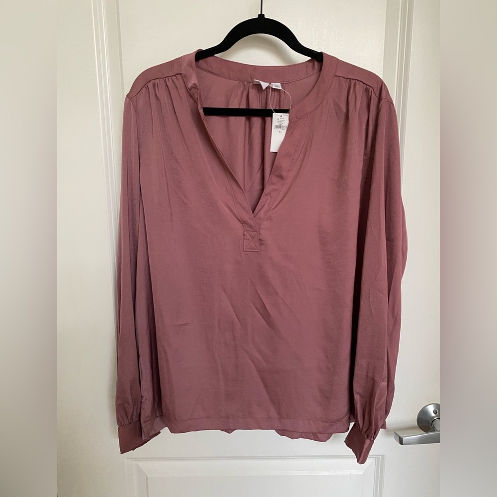 GAP Dusty Rose Work Blouse | Size XL